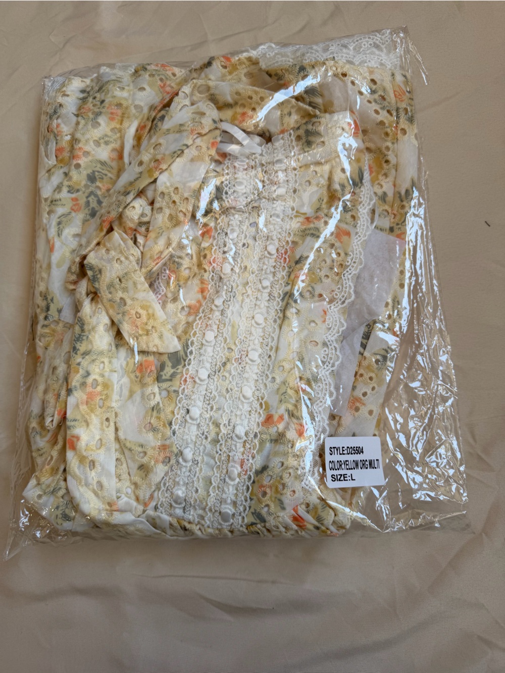 Tiara Glam Boutique Yellow Floral Lace-Up Mini Dress - Picture 3 of 3